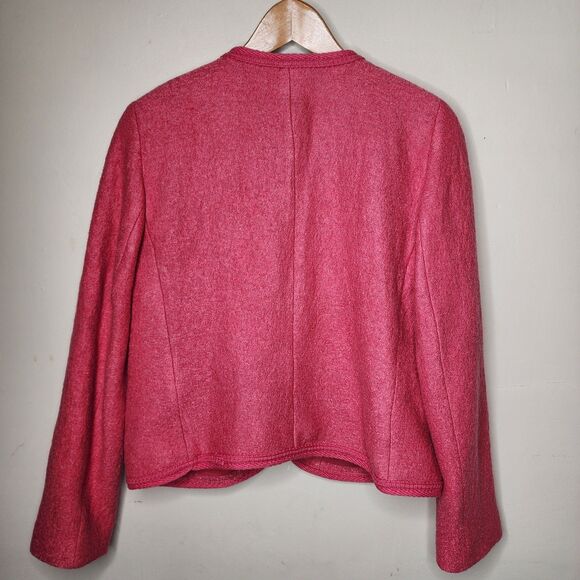 Talbots Berkshire Crop Button Jacket Wool Blend Womens 10 Holly Berry Classic - Picture 6 of 12